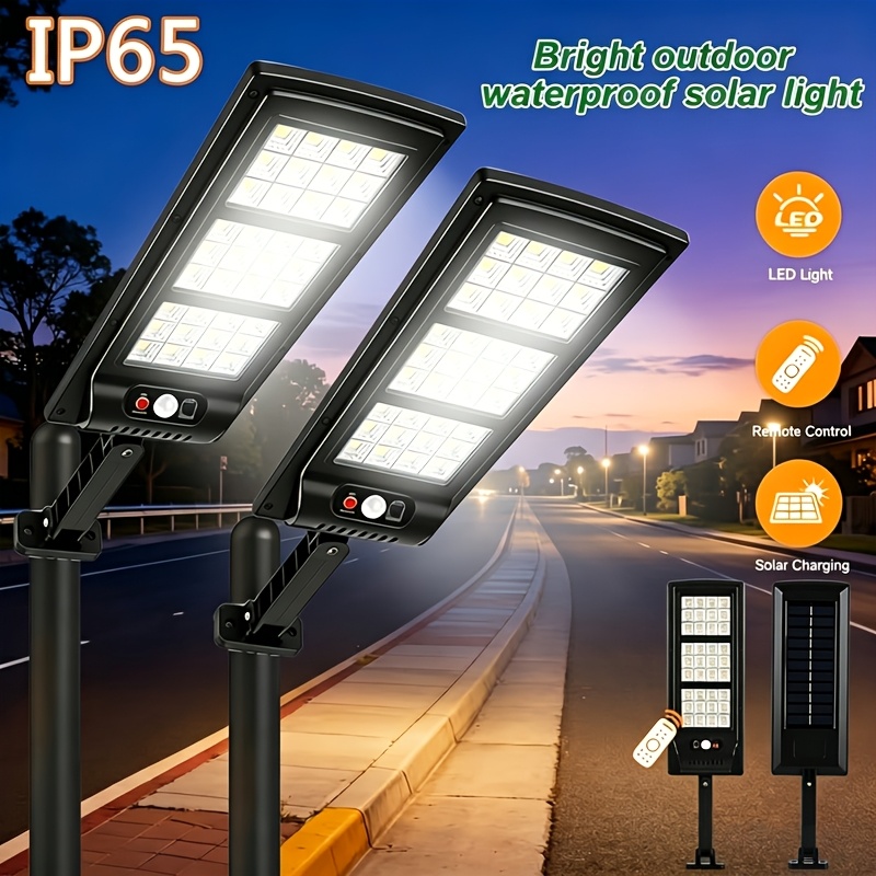 Outdoor Sport Court - Superheldere zonne-straatverlichting met 888 LED's, 3000mAh