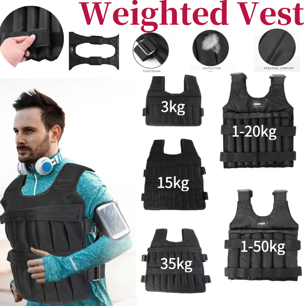 Outdoor Sport Jacket - 3/15/35kg Trainingsgewichtjas Verstelbaar trainingsvest Trainingsapparatuur voor